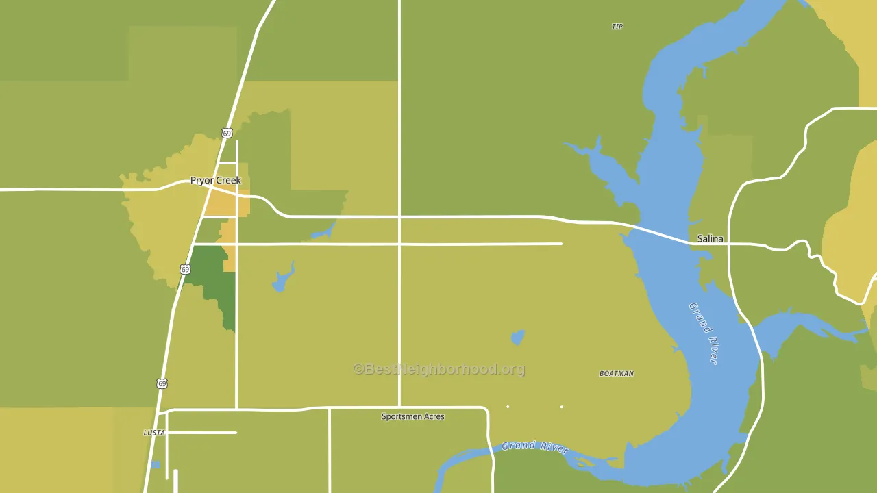 Mayes County, OK block-group voter-turnout map