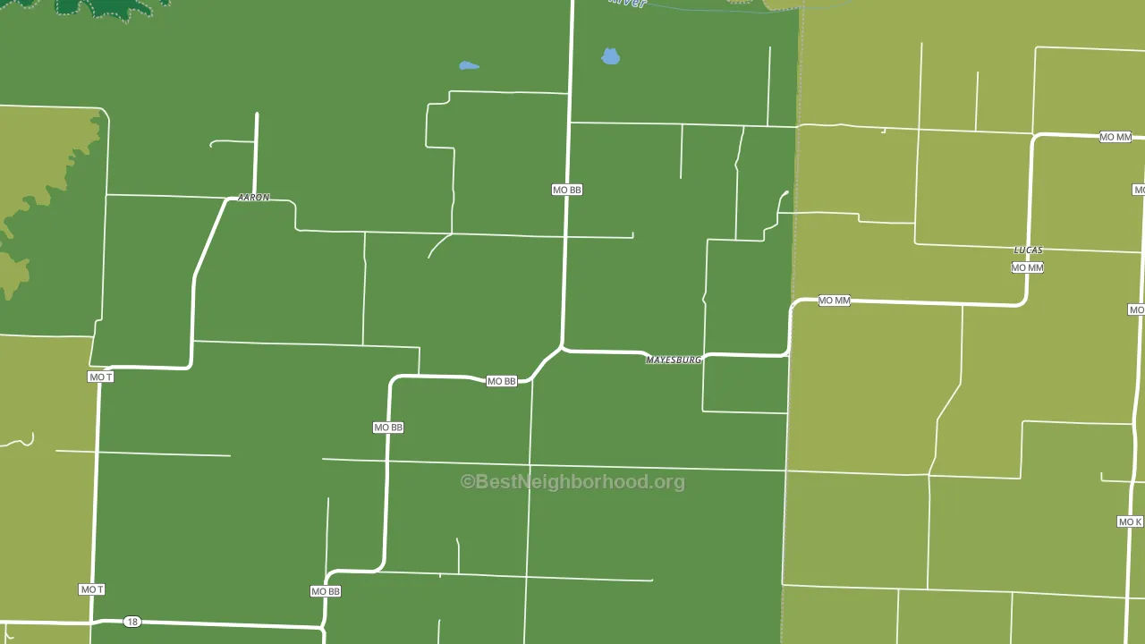 Mayesburg, MO block-group voter-turnout map