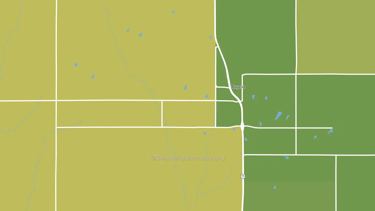 Mayetta, KS block-group voter-turnout map