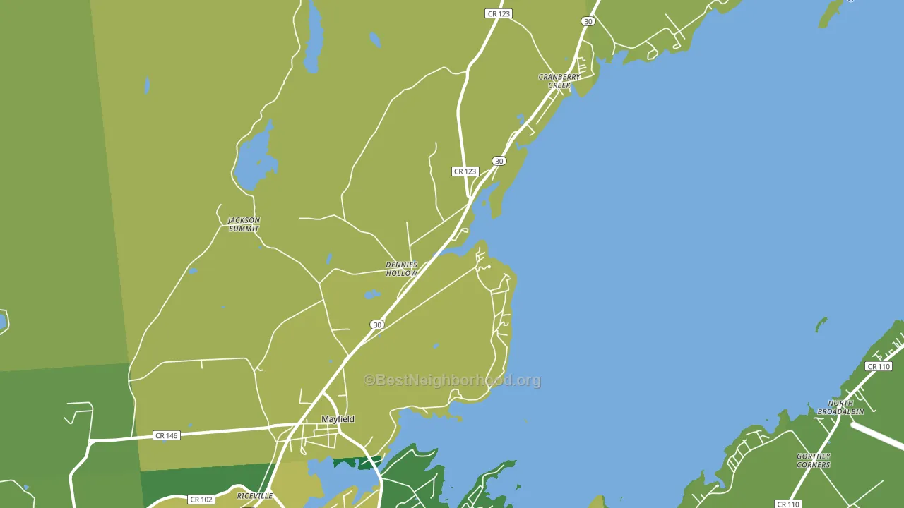 Mayfield, NY block-group voter-turnout map
