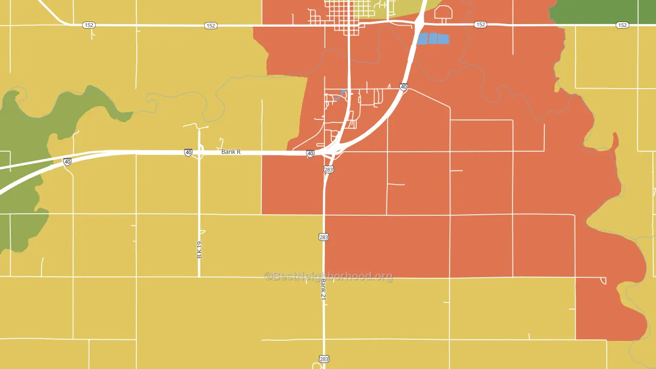 Mayfield, OK block-group voter-turnout map
