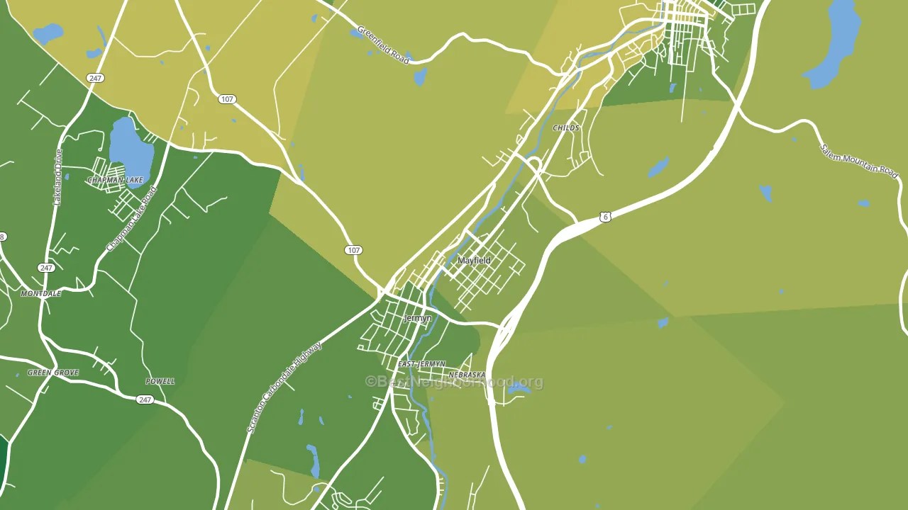 Mayfield, PA block-group voter-turnout map