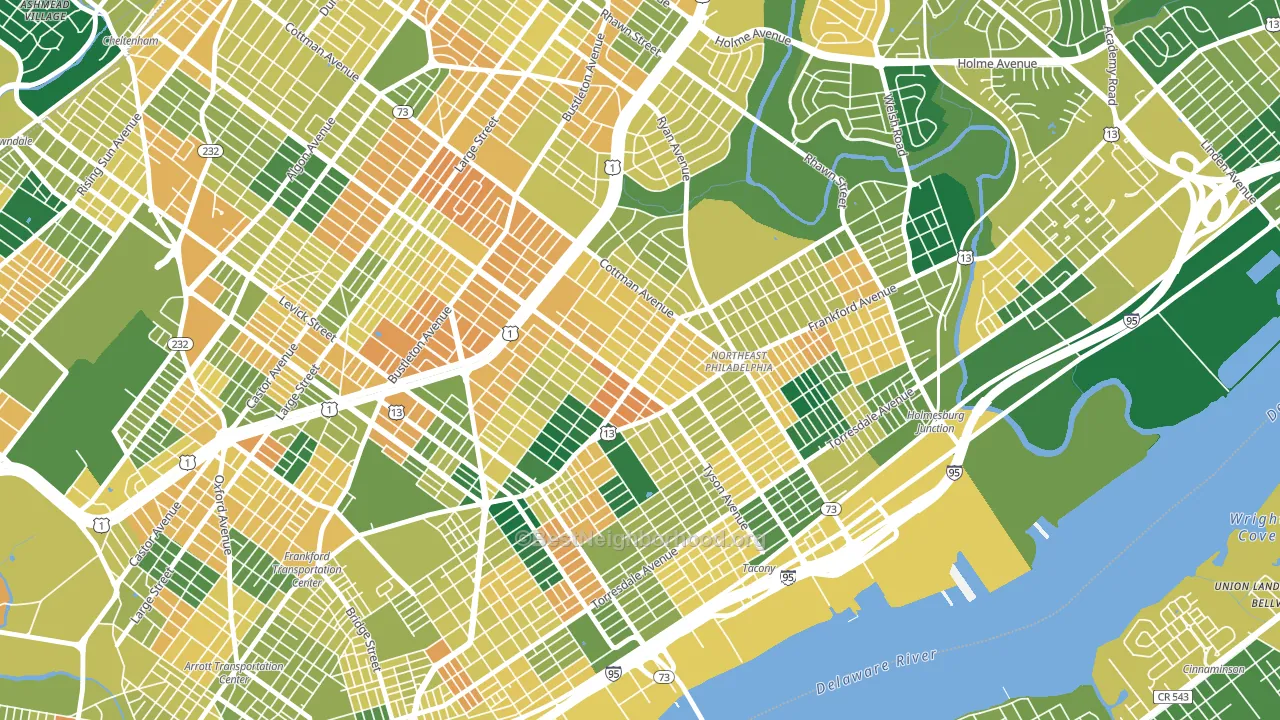 Mayfield, Philadelphia, PA block-group voter-turnout map