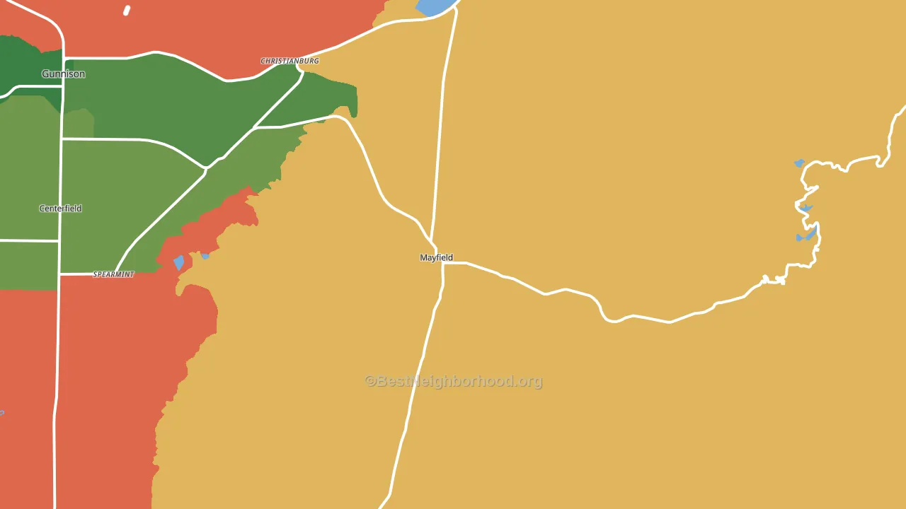 Mayfield, UT block-group voter-turnout map