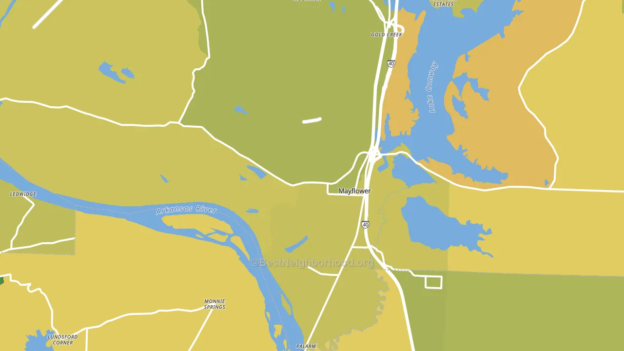 Mayflower, AR block-group voter-turnout map