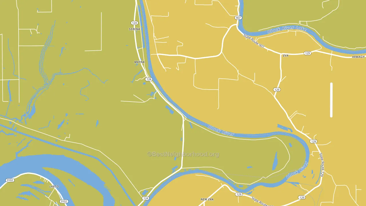 Mayna, LA block-group voter-turnout map