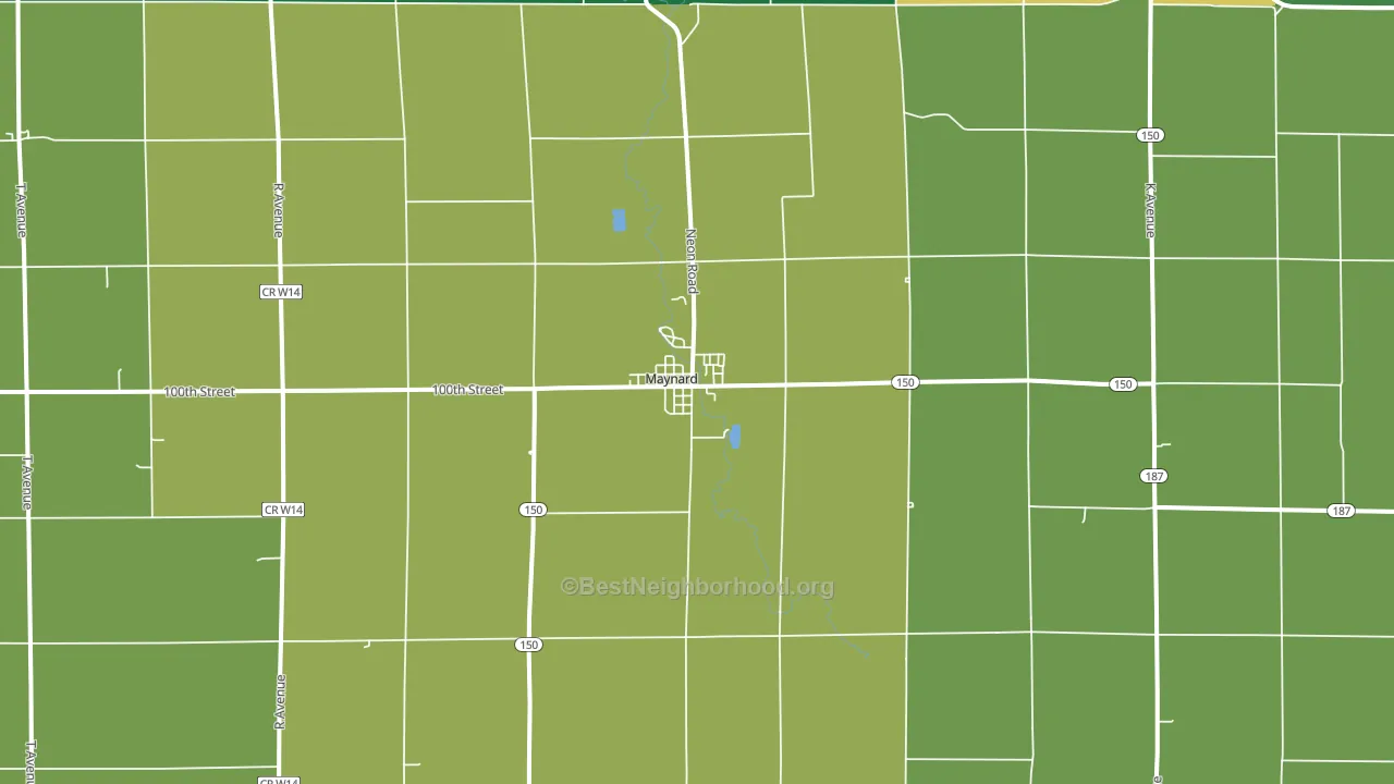 Maynard, IA block-group voter-turnout map