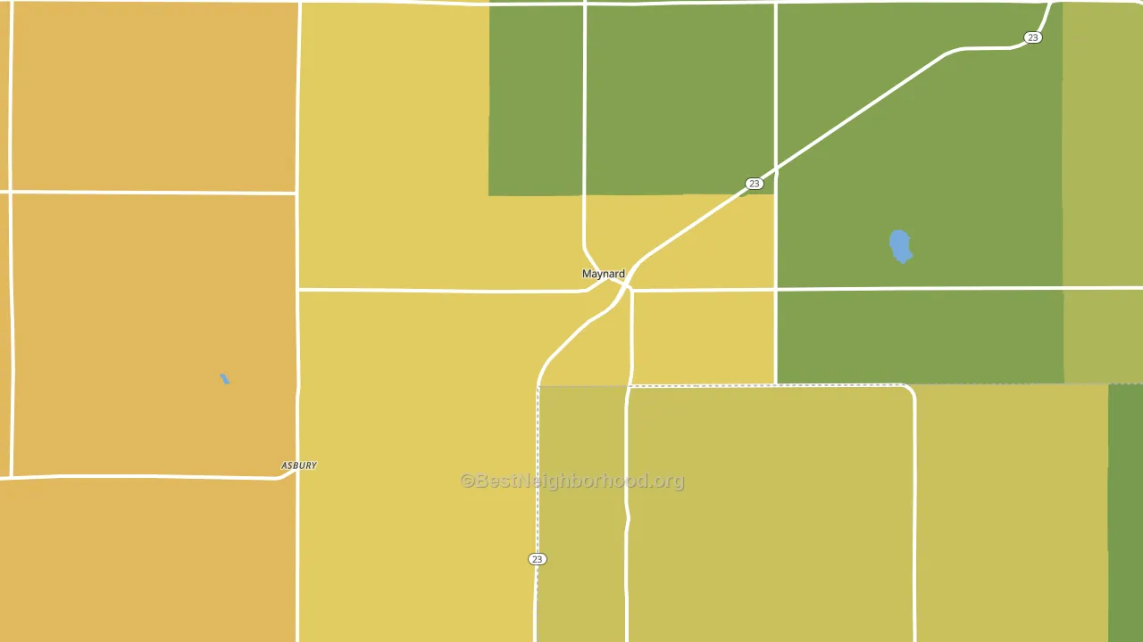 Maynard, MN block-group voter-turnout map