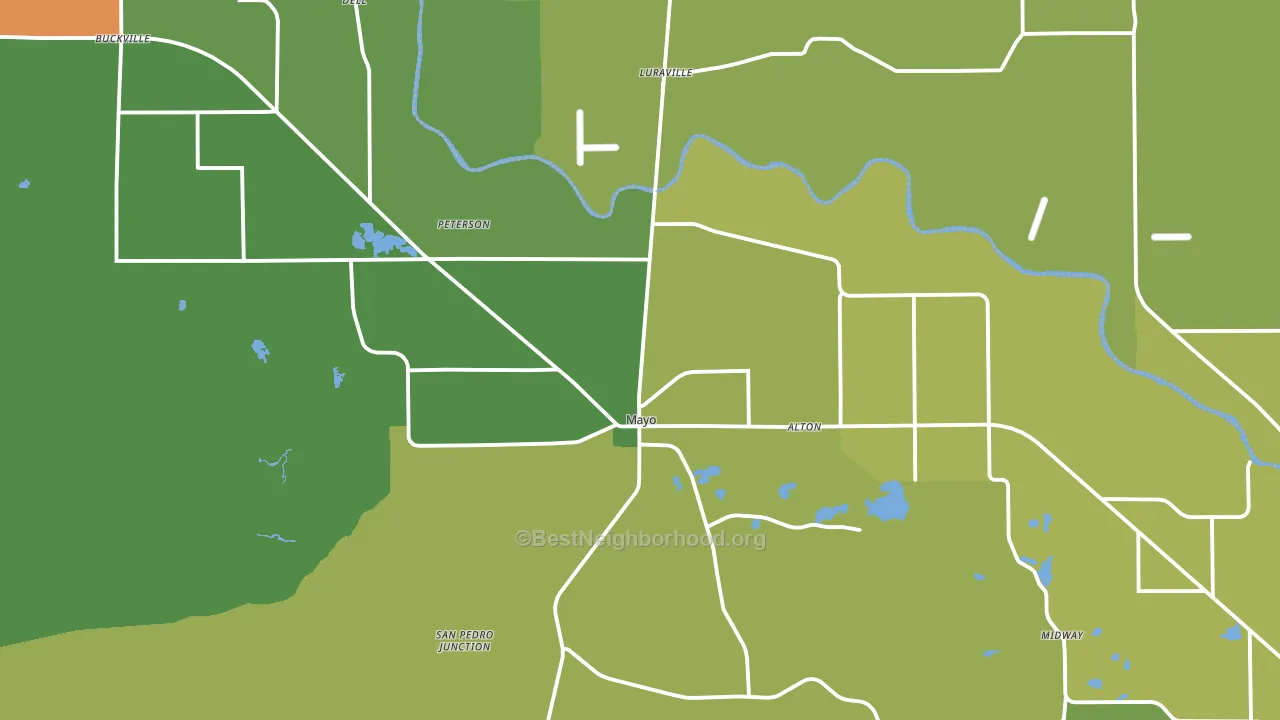 Mayo, FL block-group voter-turnout map