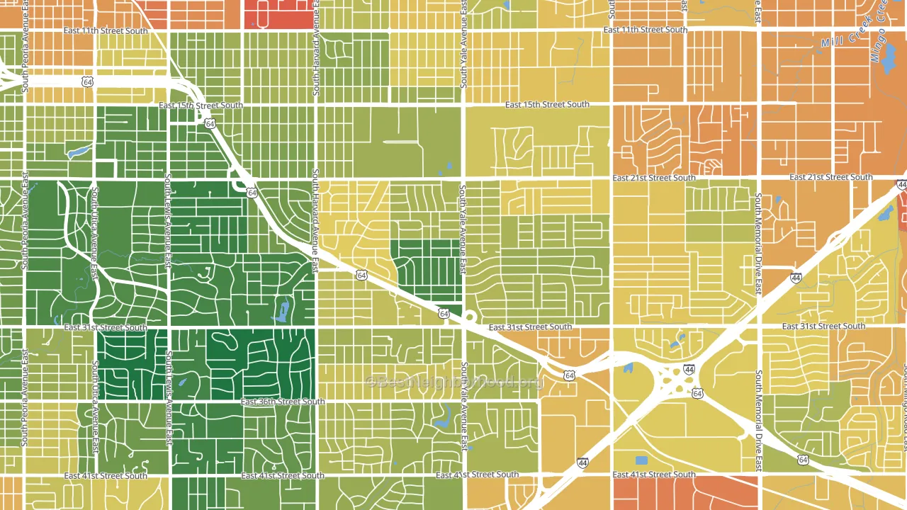Mayo Meadow, Tulsa, OK block-group voter-turnout map