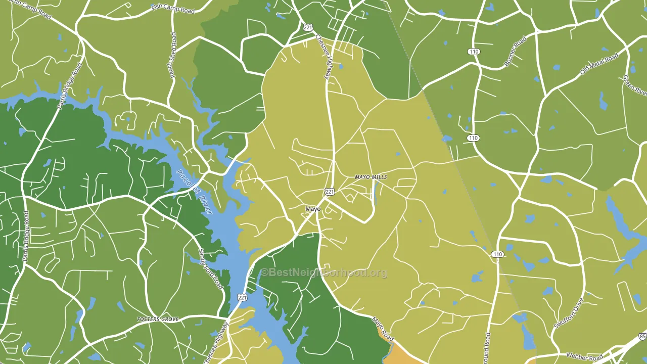 Mayo, SC block-group voter-turnout map