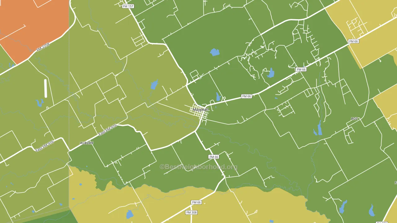 Maypearl, TX block-group voter-turnout map