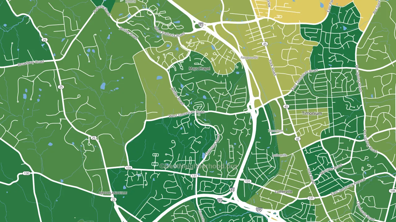 Mays Chapel, MD block-group voter-turnout map