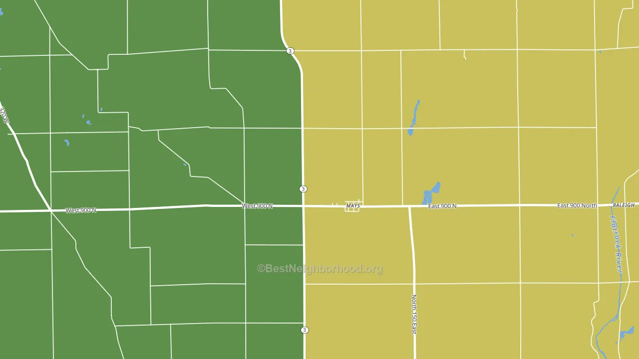 Mays, IN block-group voter-turnout map