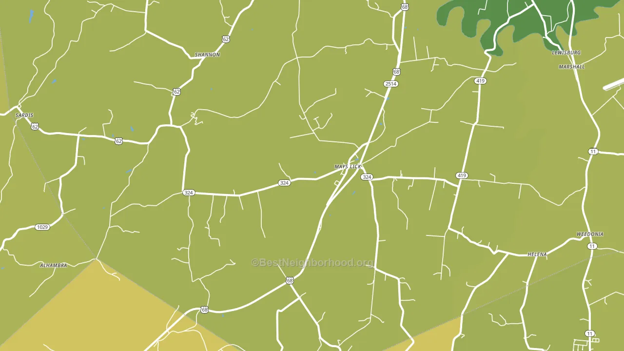 Mays Lick, KY block-group voter-turnout map