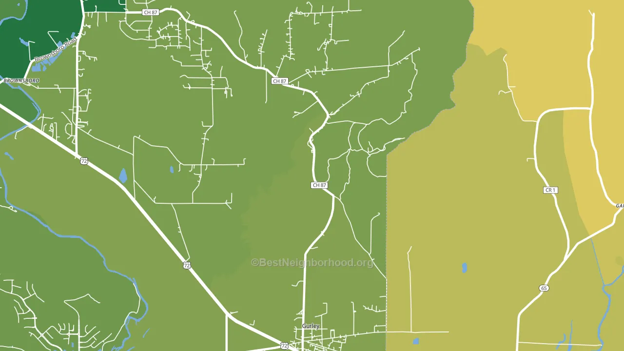 Maysville, AL block-group voter-turnout map