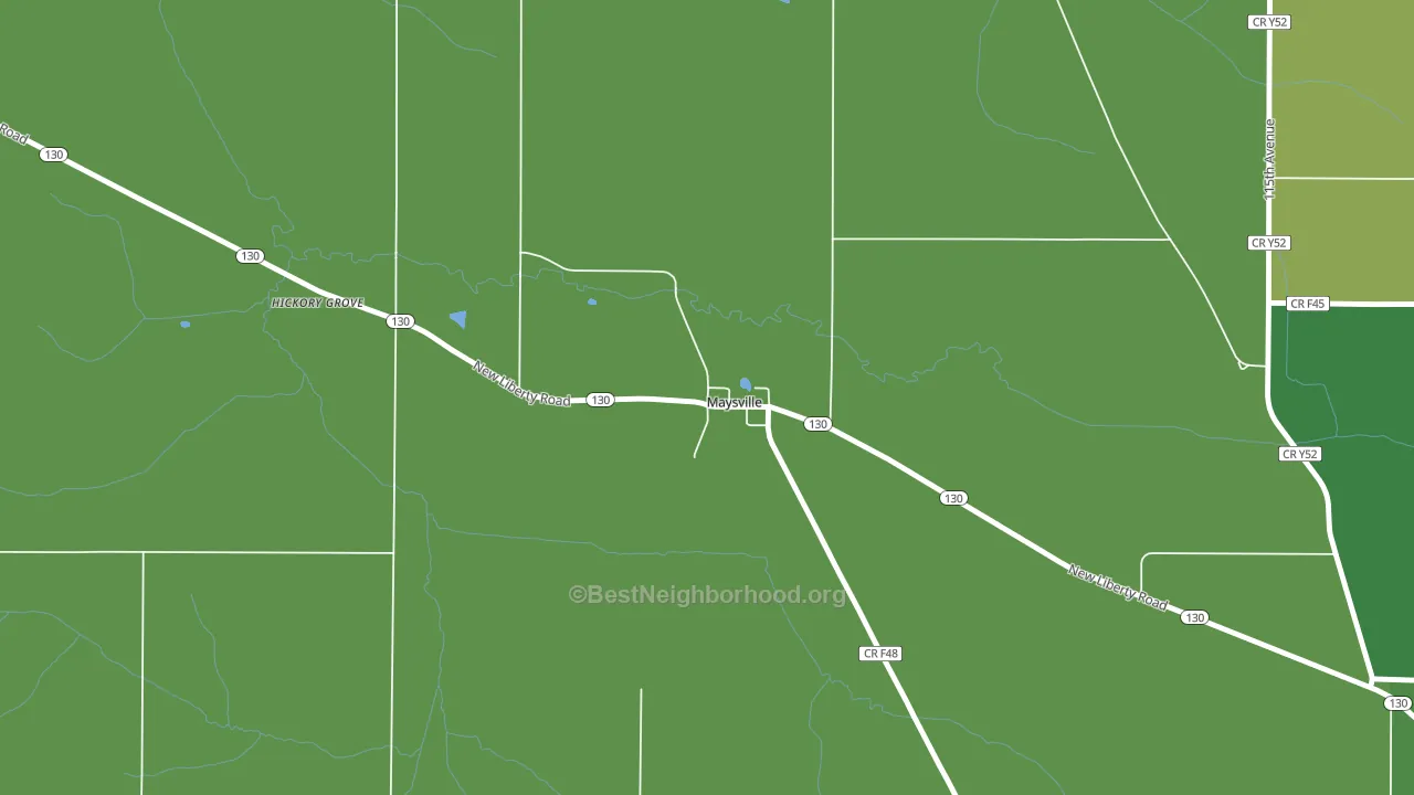 Maysville, IA block-group voter-turnout map
