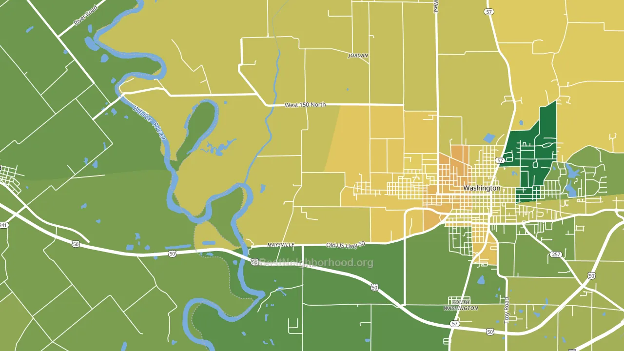 Maysville, IN block-group voter-turnout map