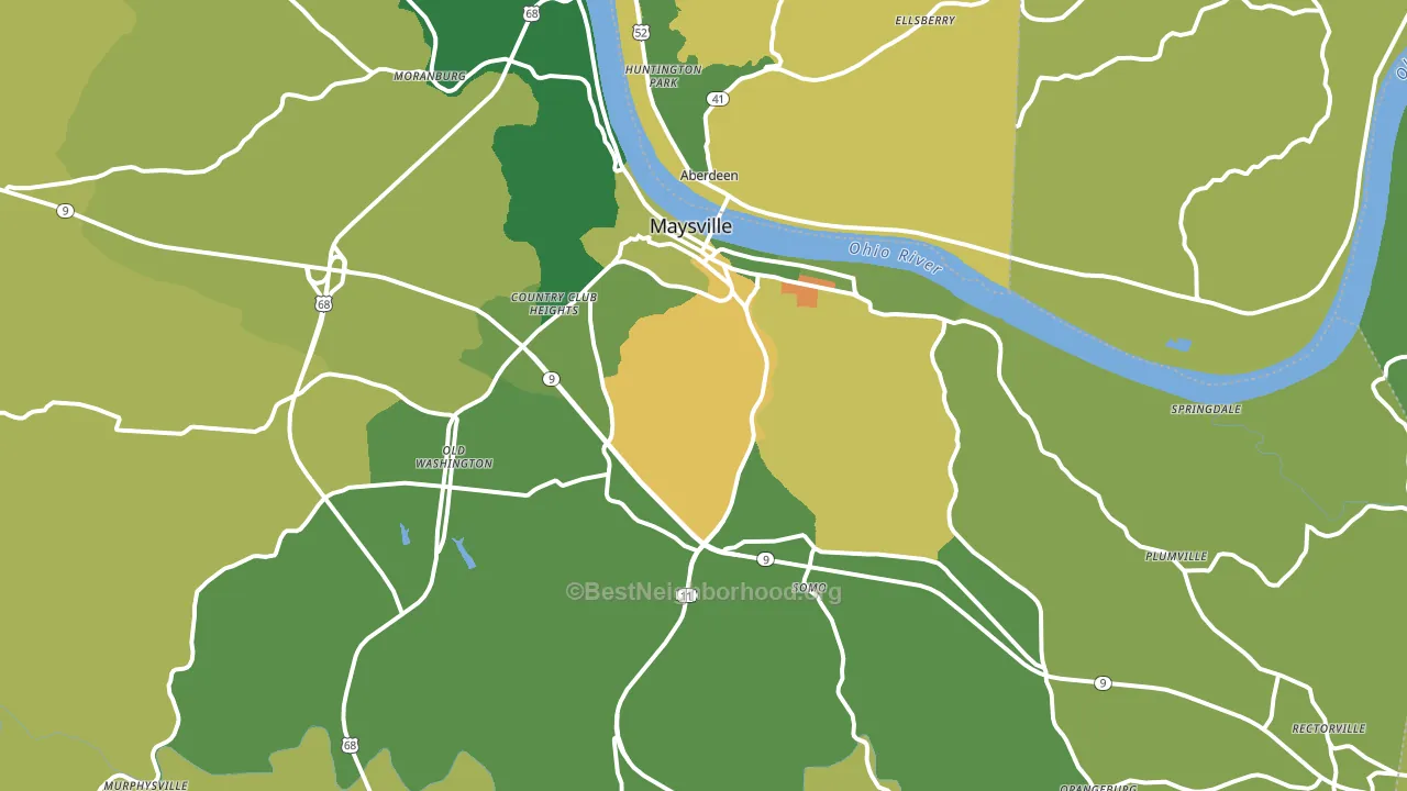 Maysville, KY block-group voter-turnout map