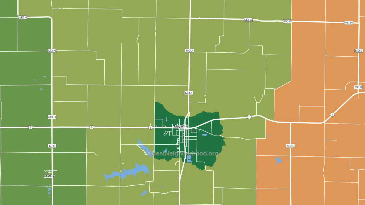Maysville, MO block-group voter-turnout map