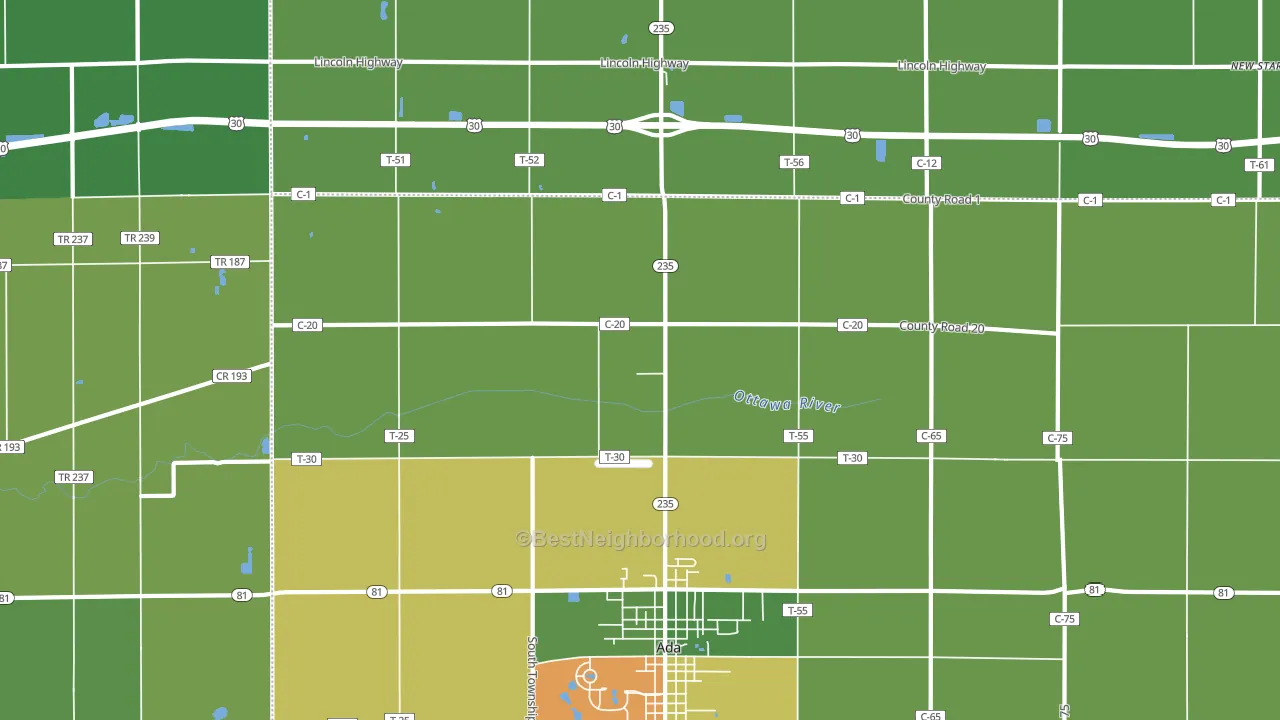 Maysville, OH block-group voter-turnout map