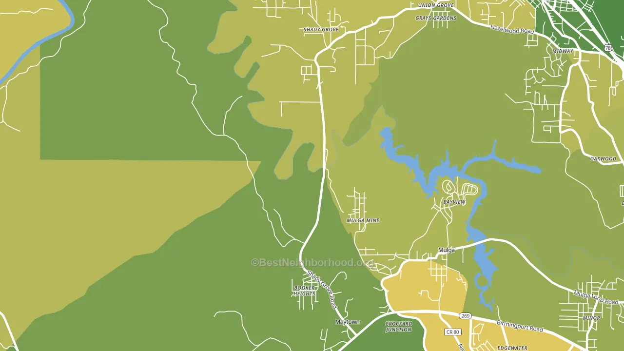 Maytown, AL block-group voter-turnout map