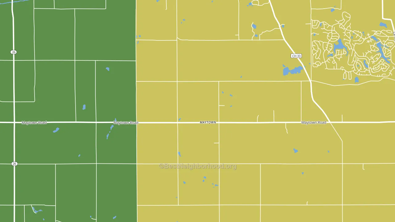 Maytown, IL block-group voter-turnout map
