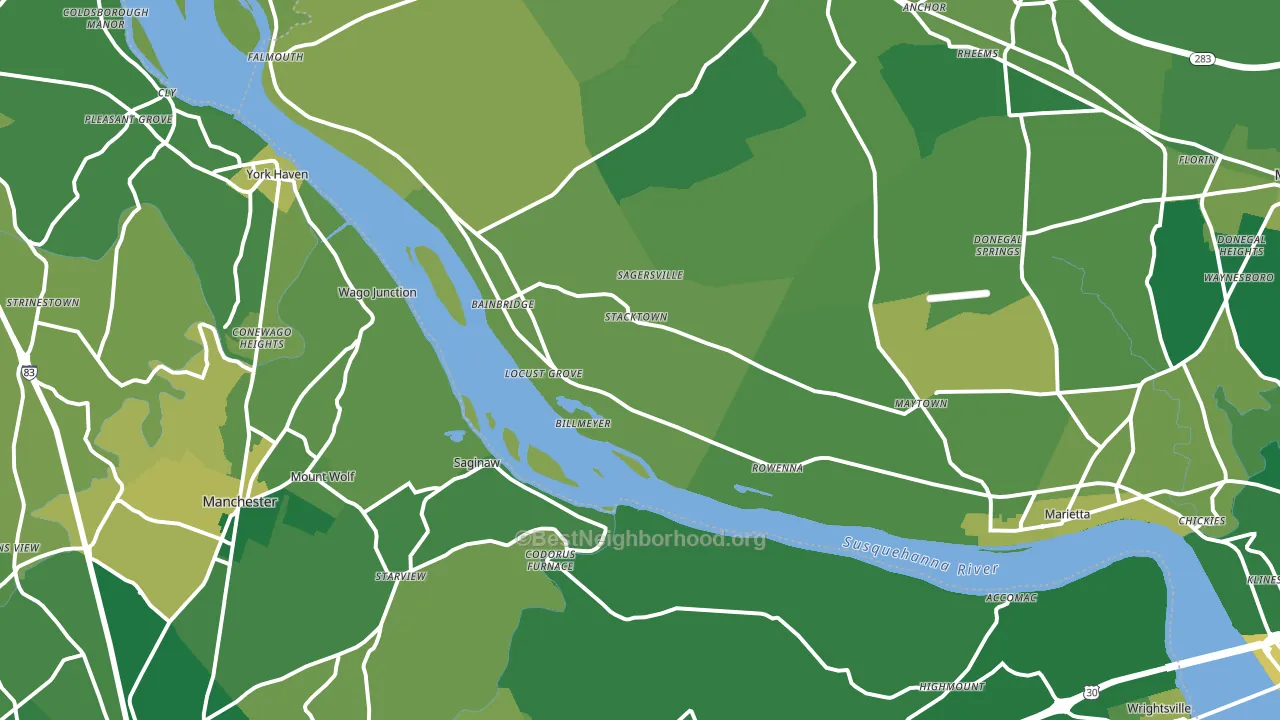 Maytown, PA block-group voter-turnout map