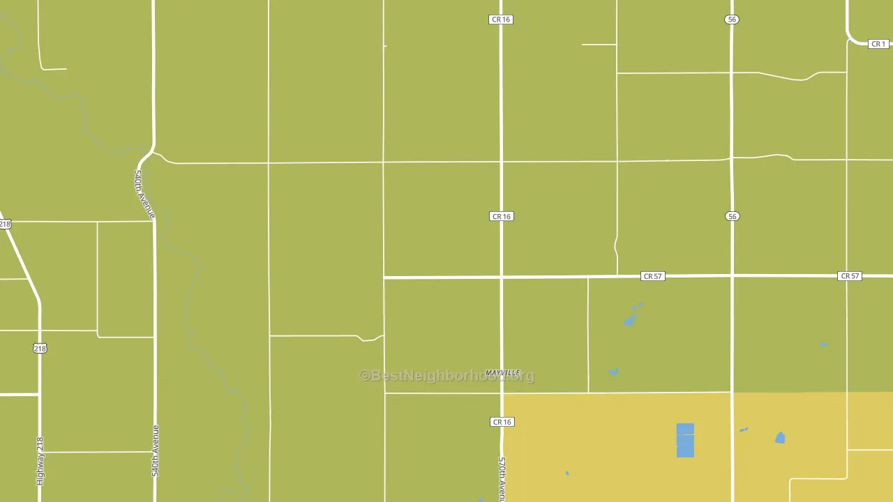 Mayville, MN block-group voter-turnout map
