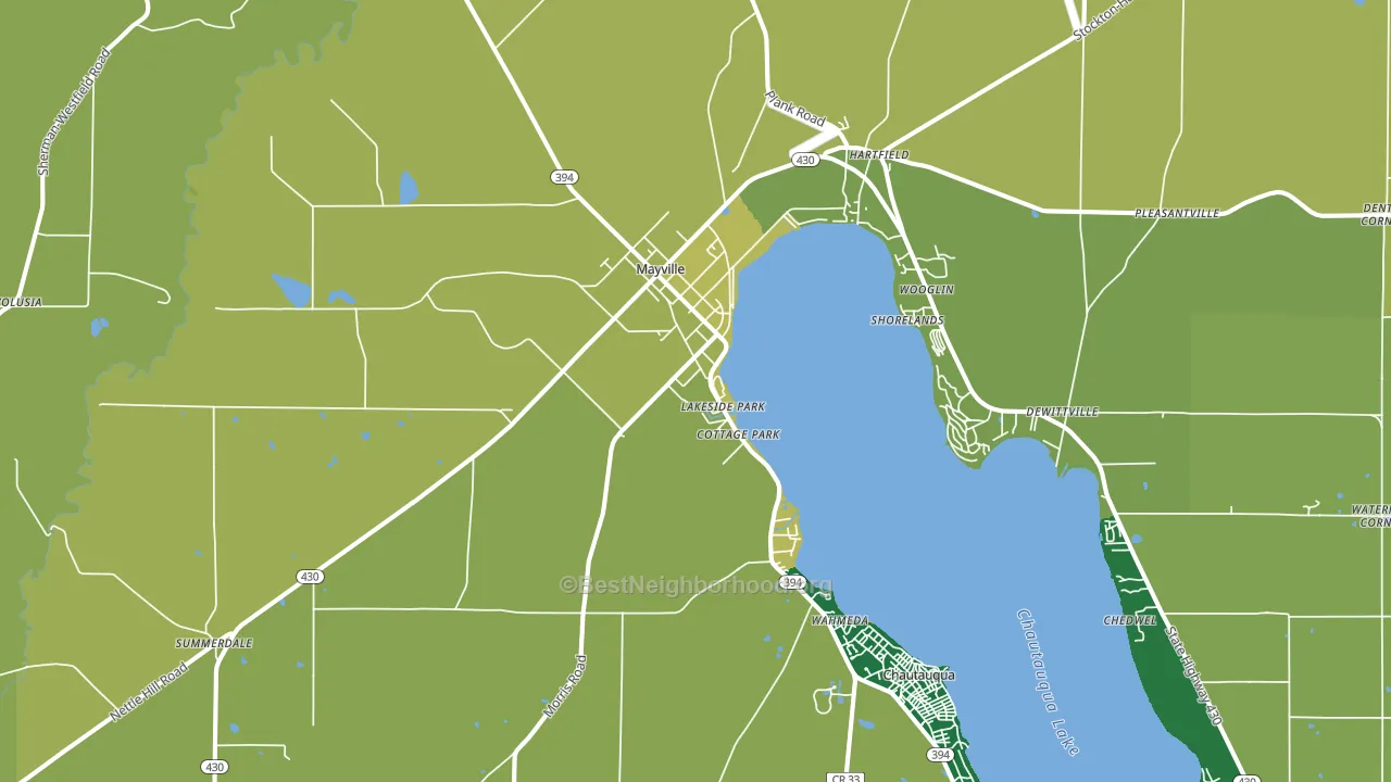 Mayville, NY block-group voter-turnout map