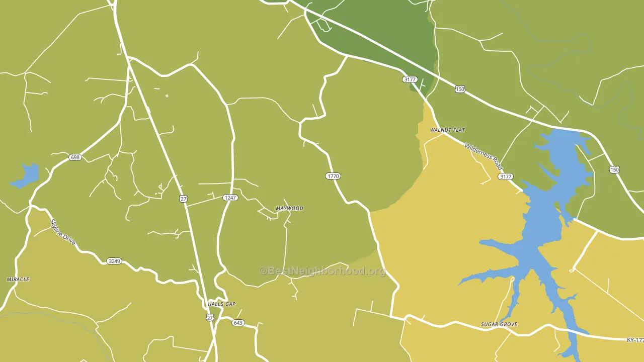 Maywood, KY block-group voter-turnout map