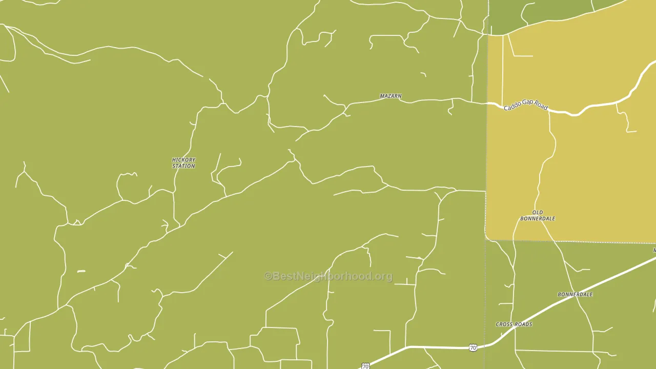 Mazarn, AR block-group voter-turnout map