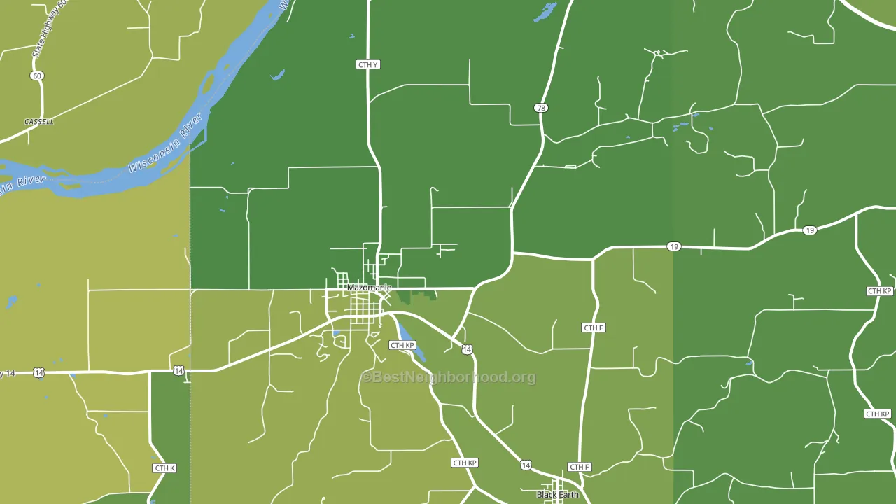 Mazomanie, WI block-group voter-turnout map