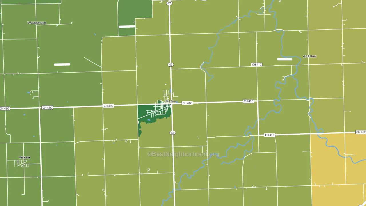 Mazon, IL block-group voter-turnout map