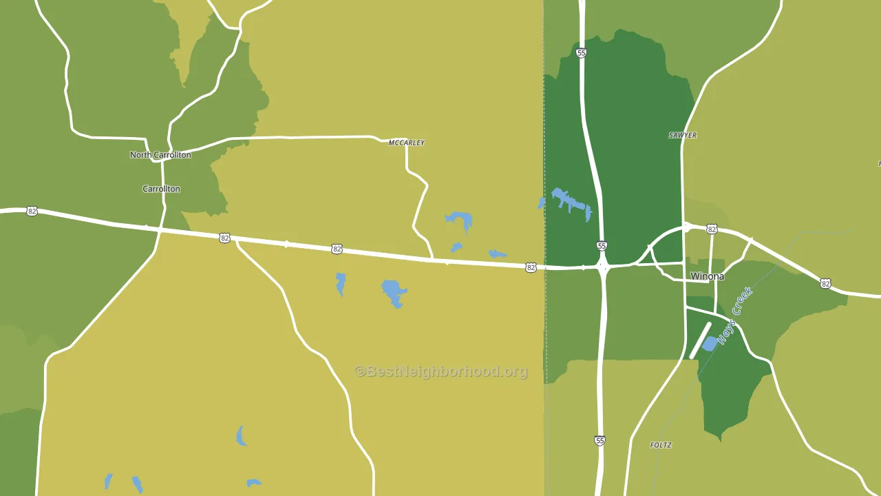 Mc Carley, MS block-group voter-turnout map