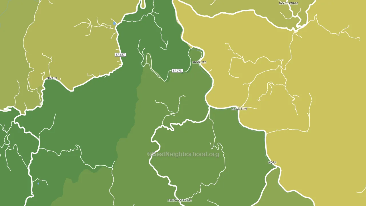 Mc Clure, VA block-group voter-turnout map