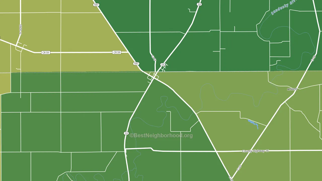 Mc Cutchenville, OH block-group voter-turnout map