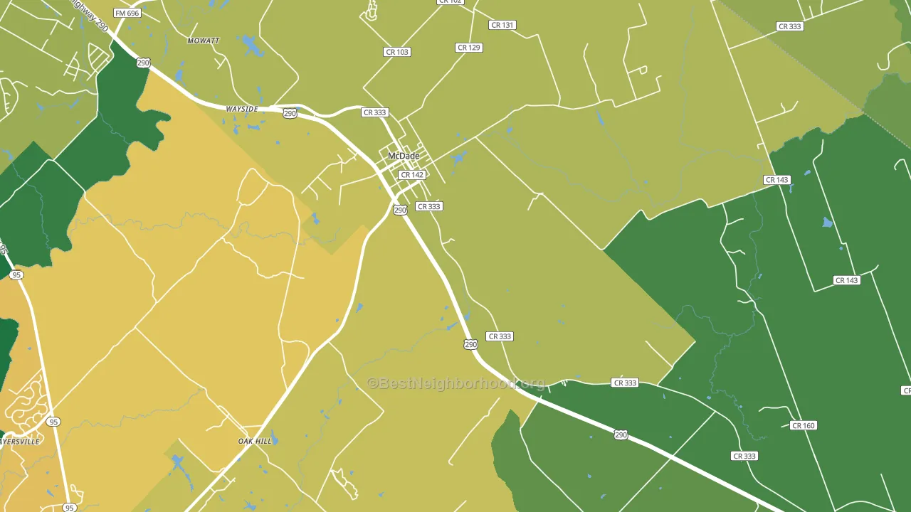 Mc Dade, TX block-group voter-turnout map