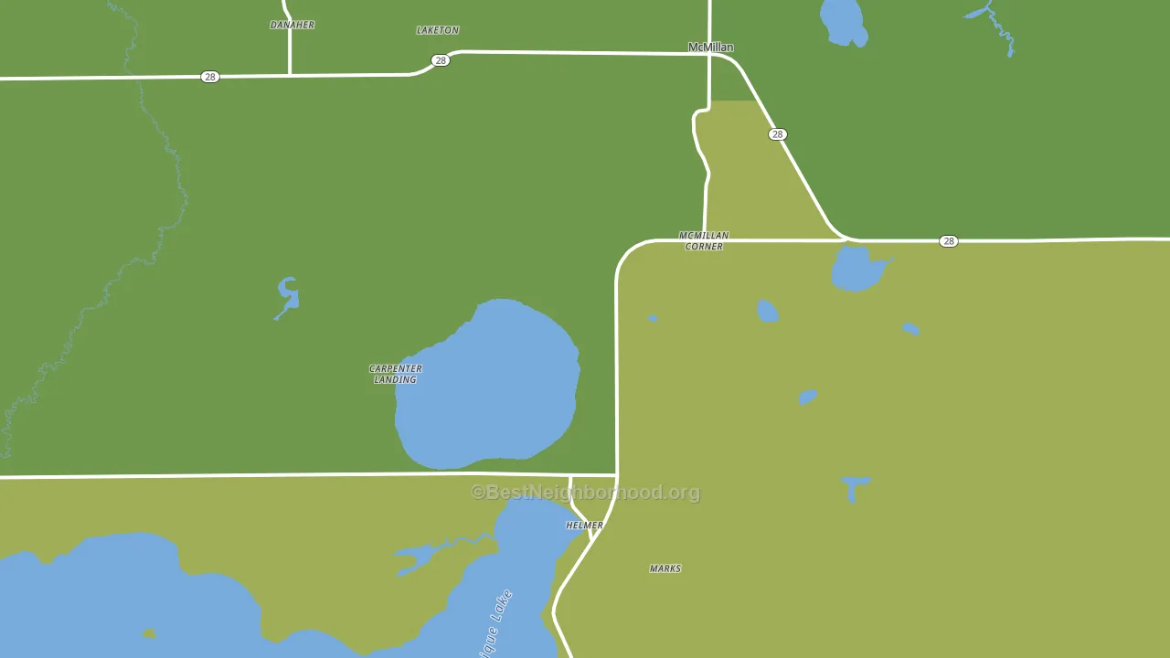Mc Millan, MI block-group voter-turnout map