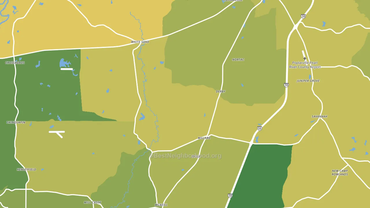 Mc Neill, MS block-group voter-turnout map