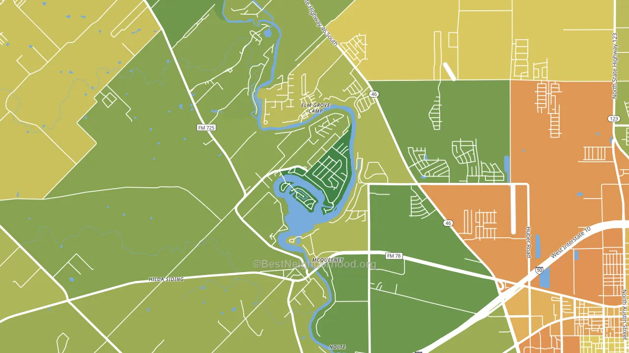 Mc Queeney, TX block-group voter-turnout map