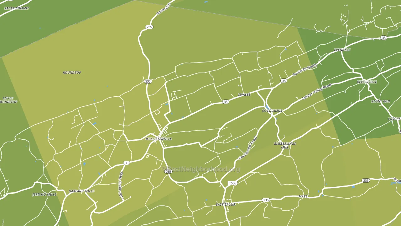 McAlisterville, PA block-group voter-turnout map