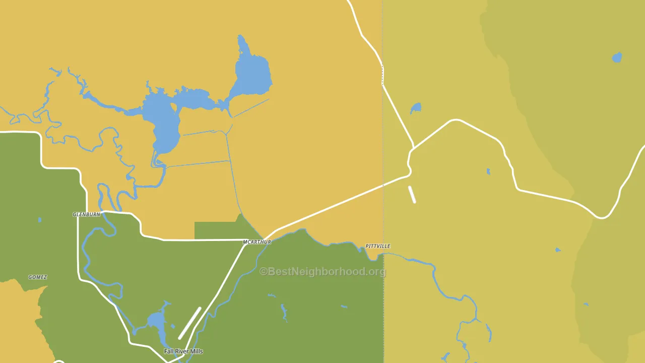 Mcarthur, CA block-group voter-turnout map