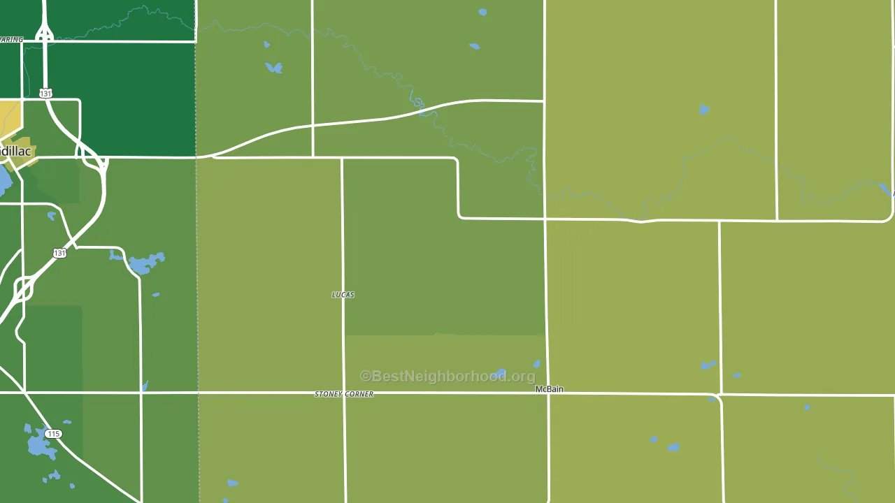 McBain, MI block-group voter-turnout map