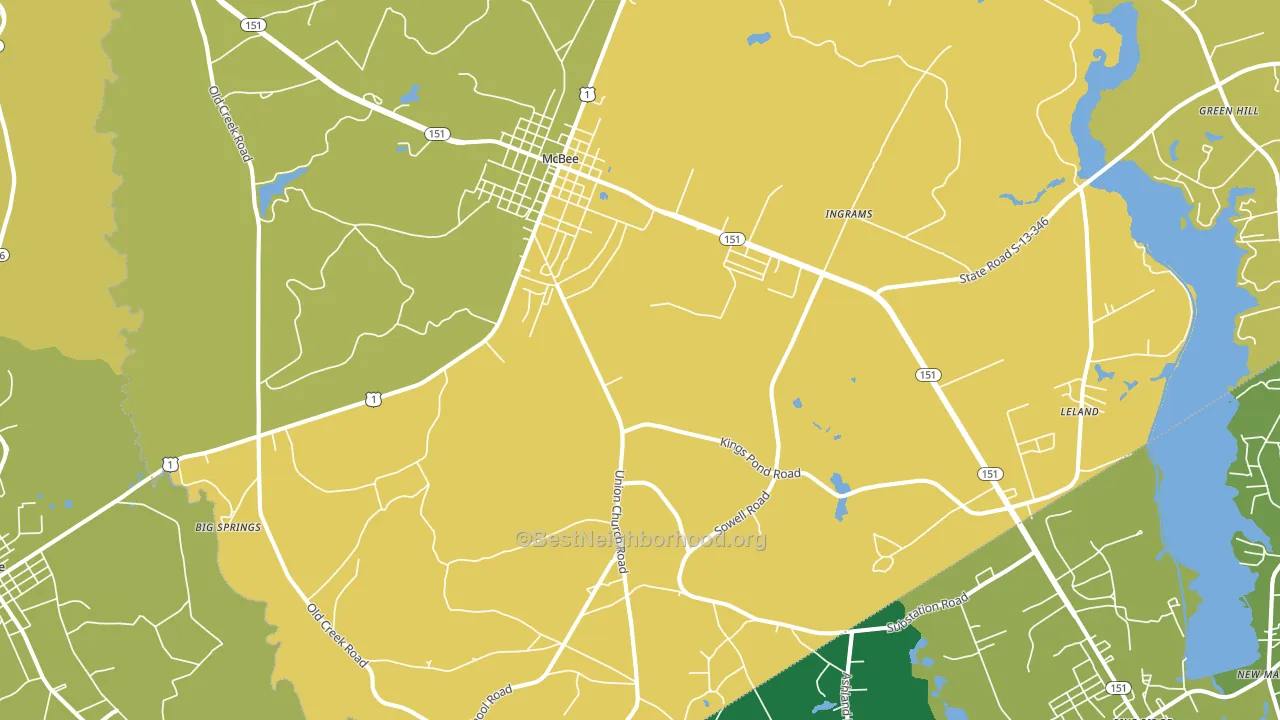 McBee, SC block-group voter-turnout map