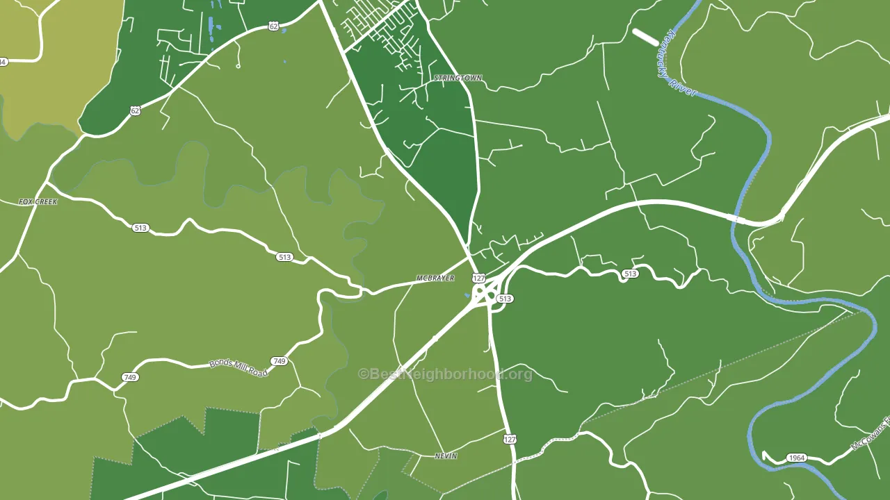 McBrayer, KY block-group voter-turnout map