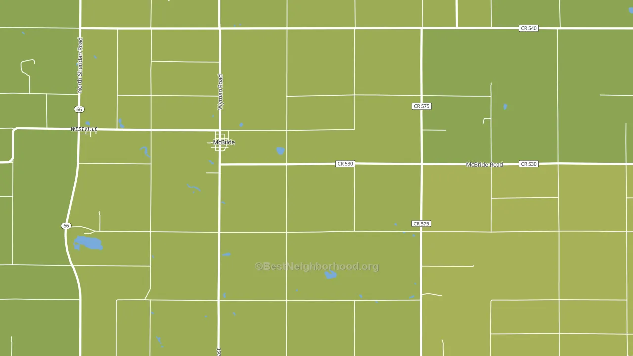 Mcbrides, MI block-group voter-turnout map