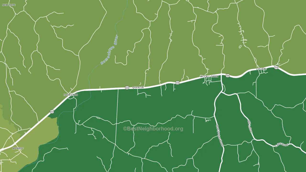 McCall Creek, MS block-group voter-turnout map