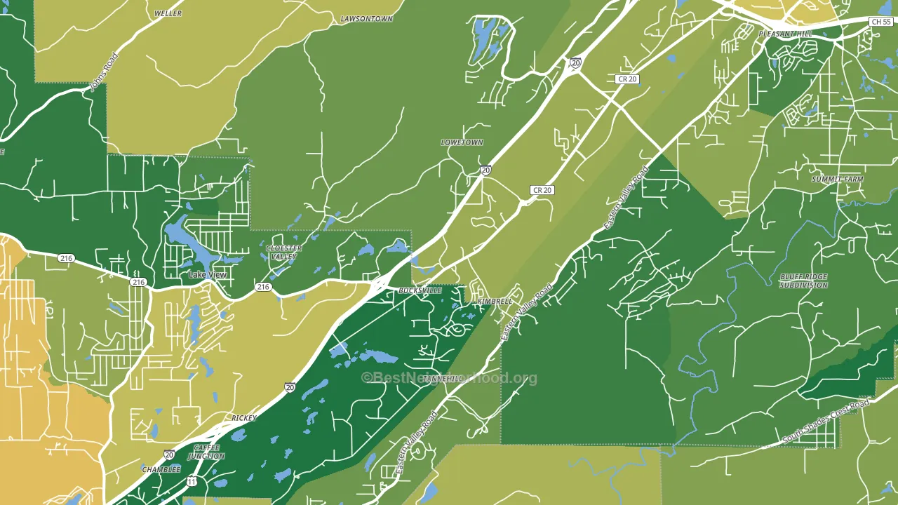 Mccalla, AL block-group voter-turnout map
