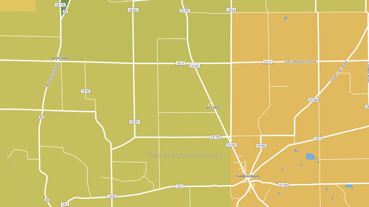 McCance, OH block-group voter-turnout map